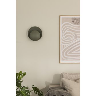 Okrągły kinkiet ścienny designerski zielony Orbit Globen Lighting zgaszony